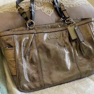 Coach Gunmetal Metallic Tote